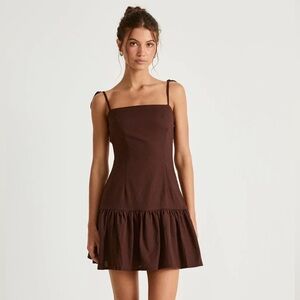 Brown Dress with Tie Straps